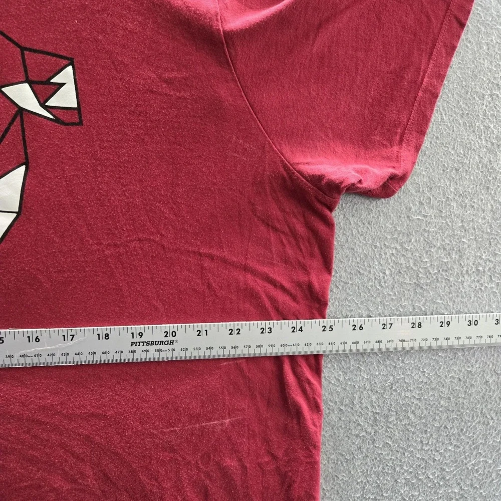 True Religion Men Shirt XL Red Fox Graphic Print Logo Short Sleeve